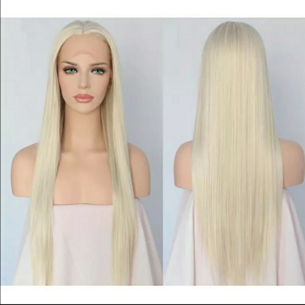 PALE WHITE BLONDE LACE FRONT WIG